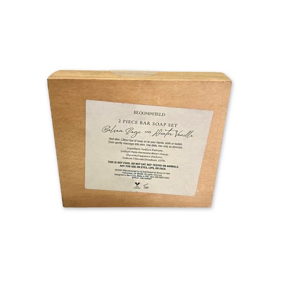 BLOOM & FIELD Balsam Sage & Winter Vanilla 2 Piece Soothing Soap Bar Set NIB - Picture 2 of 3